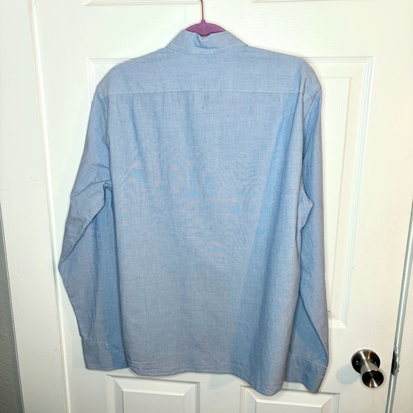 J. Crew Factory Light Blue Slim Flex Casual Button Down Shirt Waterfall Blue L - Picture 9 of 12